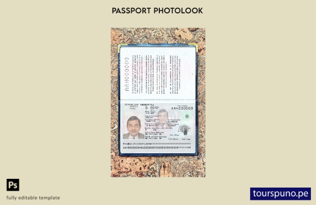 listo para imprimir la plantilla de presentación fotográfica del nuevo pasaporte